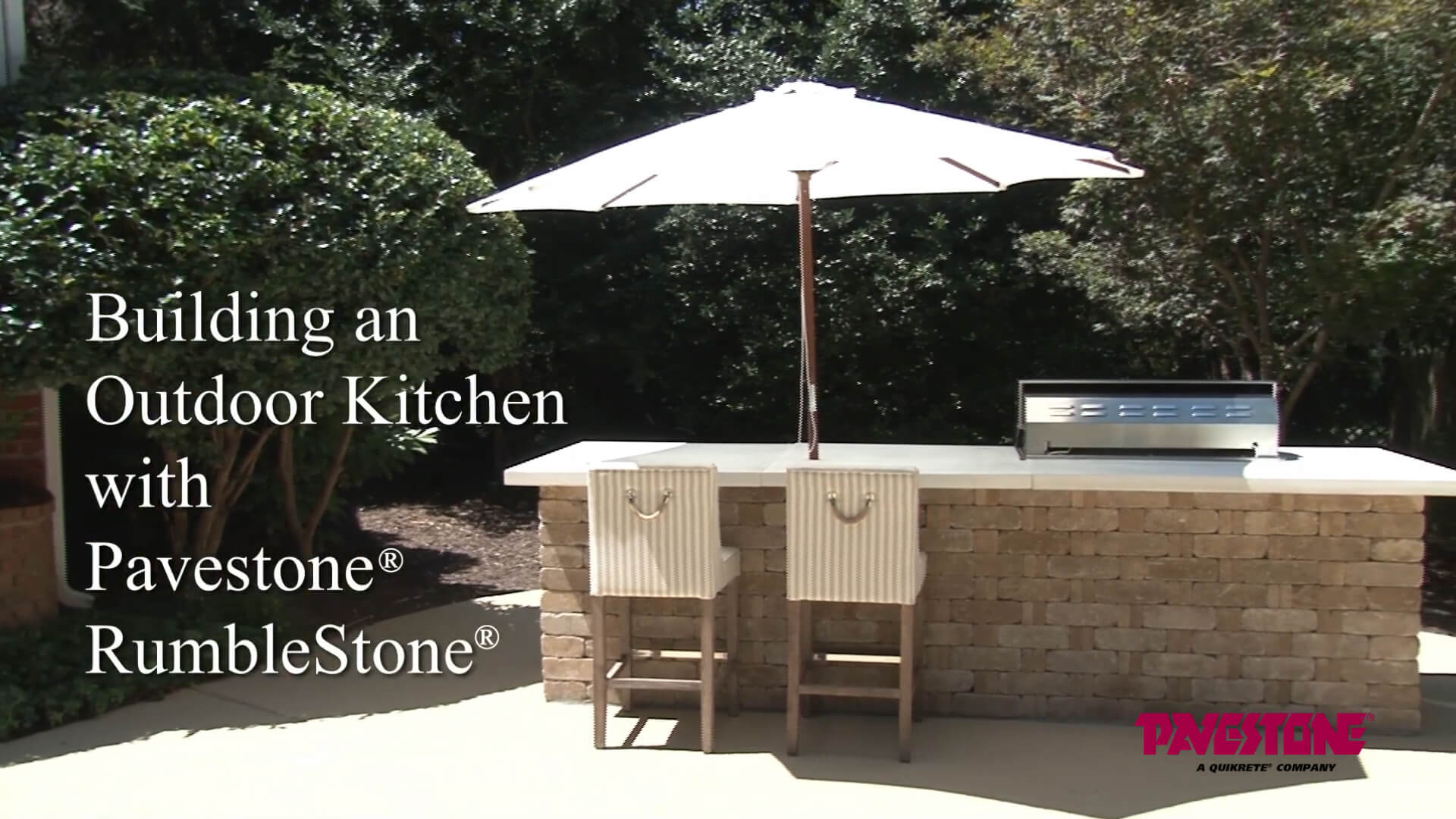How to Build an Outdoor Kitchen with Pavestone’s RumbleStone Wall Blocks and QUIKRETE Countertop Mix